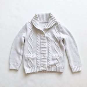 Carters White Cable Knit Cardigan